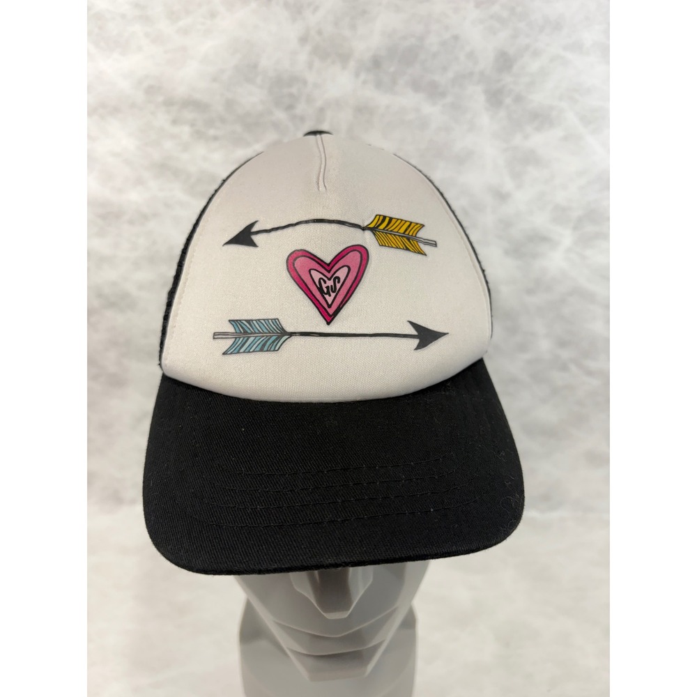 Grom Squad Kids‎ Big Trucker Hat Heart Arrow Snapback Black White 18M-5Y